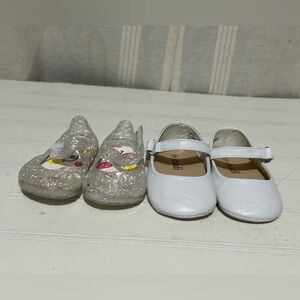 Baby Girl Shoes Size 2 White and Glitter Kids Set Spring Summer Casual Play Cute